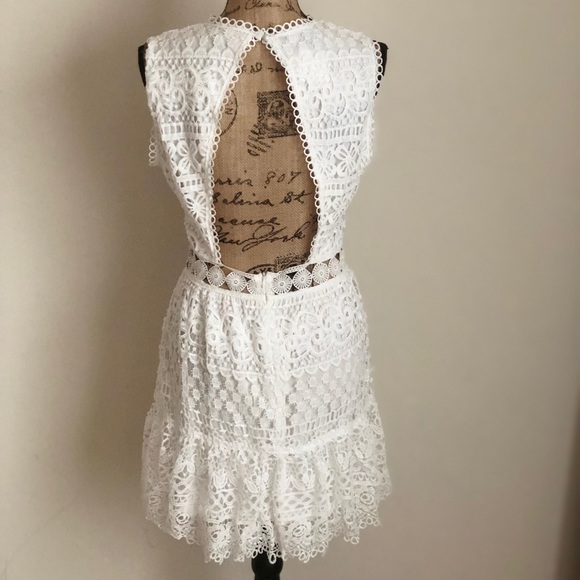 White lace sleeveless dress - Picture 6 of 7